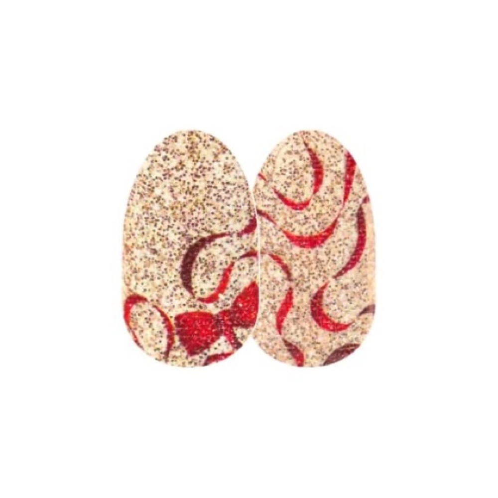 Color Street Winter Bow-nance Red and Gold Glitter Nail Strips